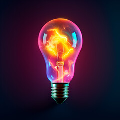 Abstract colorful lighting bulb