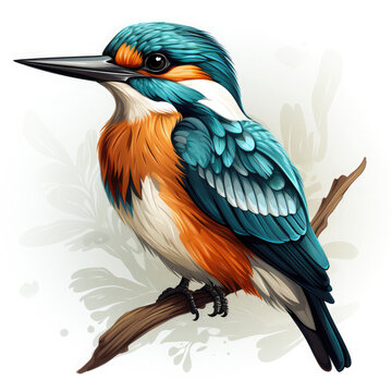 recommend clip art: Watercolor Kingfisher vector, clipart Illustration, Generative Ai