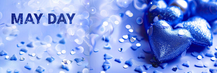 May Day banner blue theme