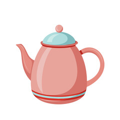 Obraz premium ceramic teapot cartoon style on white background