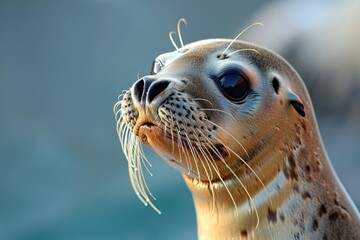 grey seal - wildlife - Helgoland 4K. Beautiful simple AI generated image in 4K, unique.