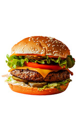 Burger Advertisement with Orange Backdrop