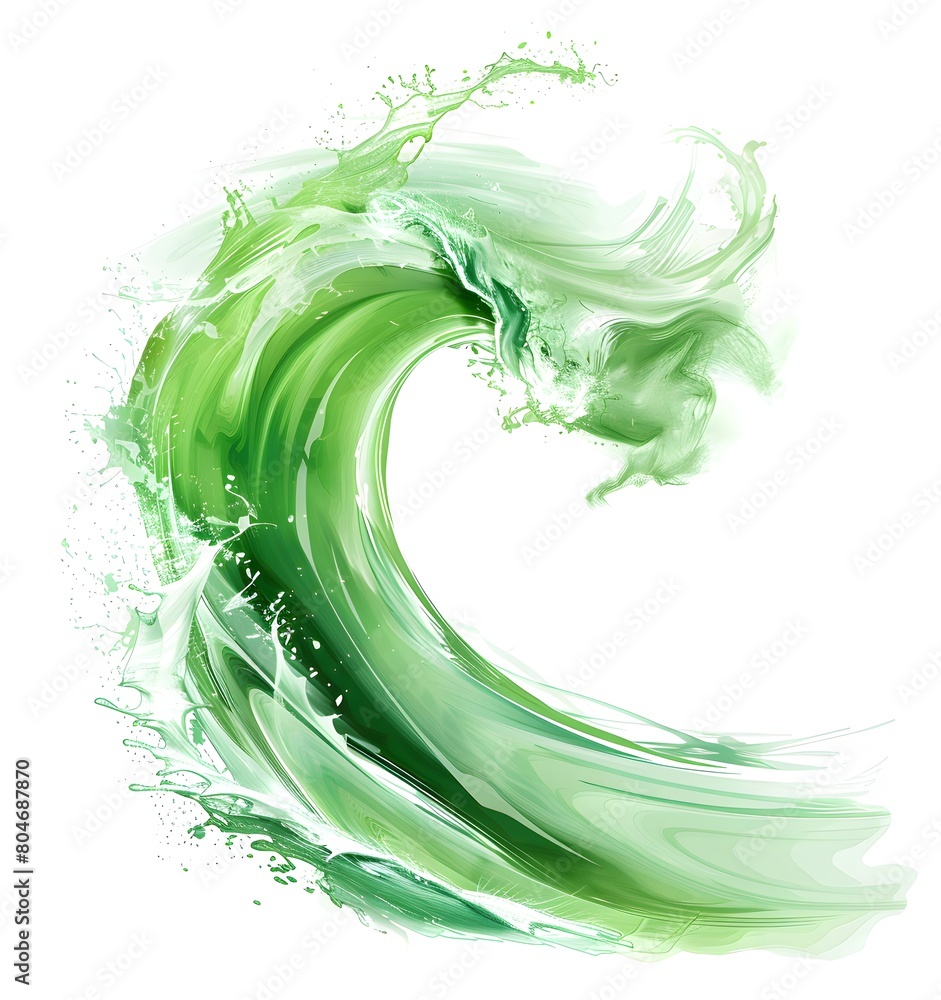 Poster abstract green wavy line vector background design element for your presentation, powerpoint template