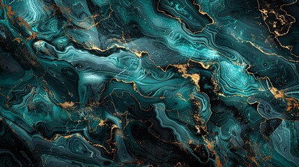 a digital wallpaper of turquoise and black marble
