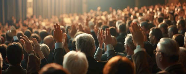 An applauding audience at a theatrical performance, capturing the shared appreciation and excitement.