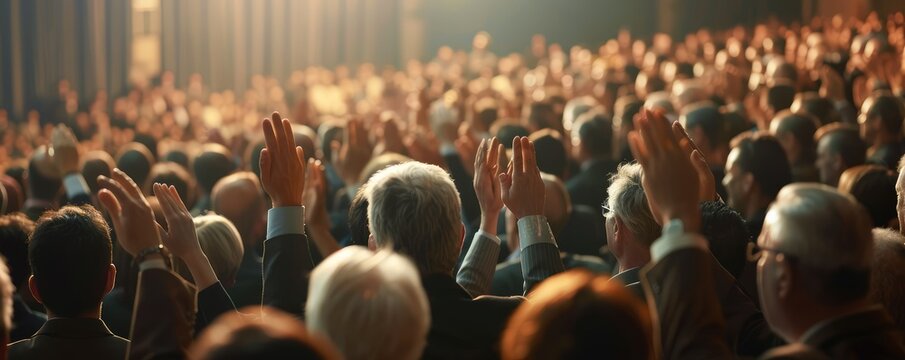 An applauding audience at a theatrical performance, capturing the shared appreciation and excitement.