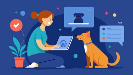 Say goodbye to inperson training sessions and hello to this userfriendly remote pet training assistant that brings the training to you.. Vector illustration