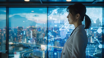 オフィスで仕事をするビジネスウーマン