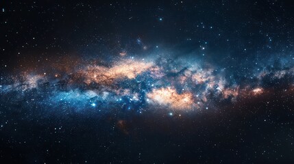 Obraz premium An up-close view of the Milky Way galaxy showcases the vibrant colors and details of our cosmic neighborhood