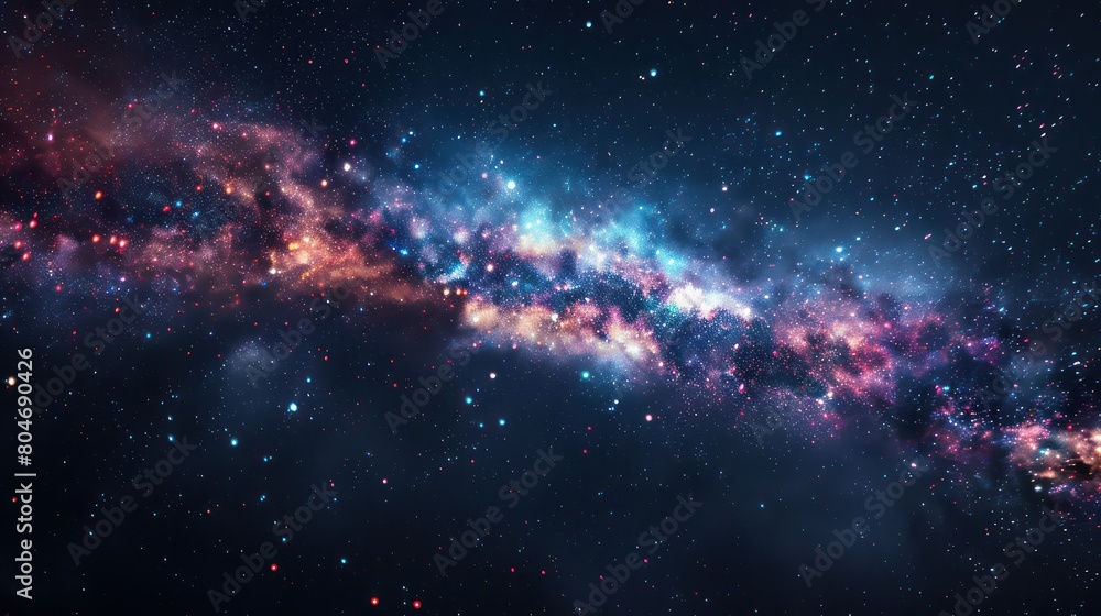 Wall mural an up close view of the milky way galaxy, showcasing the density and vibrancy of stars that compose 