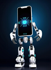 Robot phone. Smartphone with arms and legs.