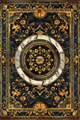 Fototapeta premium Lavish antique baroque, barocco ornate marble ceiling frame non linear reformation design. elaborate ceiling with intricate accents depicting classic elegance and architectural beauty