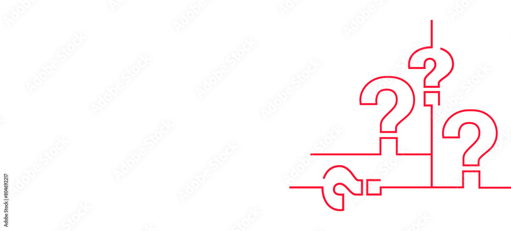 Aufkleber question mark design with copy space on white background