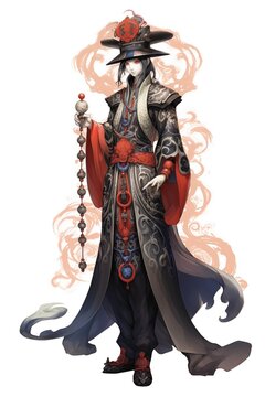 Illustration of a Jiangshi on a White Background