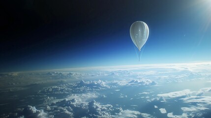 A high-altitude weather balloon capturing data in the stratosphere