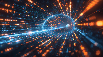 Obraz premium Dataflow Dynamics: Navigating the Digital Depths