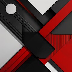 Black white red abstract geometric presentation