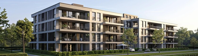 Germany badenwurttemberg fellbach construction of new suburban apartment building