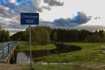 Bridge over the charming Omulew River, Masovian Voivodeship, Poland