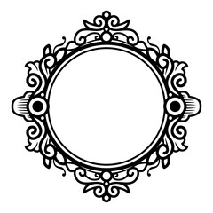 Decorative frame Elegant vector element for design in Eastern style, place for text. Floral black border. Lace illustration for invitations and greeting cards