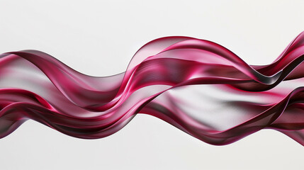 Deep auburn red abstract waves, vividly isolated on a white background, captured in HD.