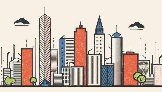 ilustraci&oacute;n de paisaje citadino.