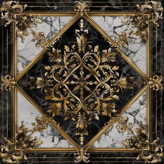 Lavish antique baroque, barocco ornate marble ceiling frame non linear reformation design. elaborate ceiling with intricate accents depicting classic elegance and architectural beauty