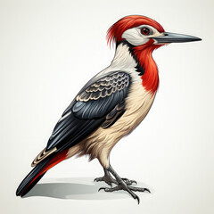 Obraz premium Watercolor Woodpecker vector, clipart Illustration, Generative Ai