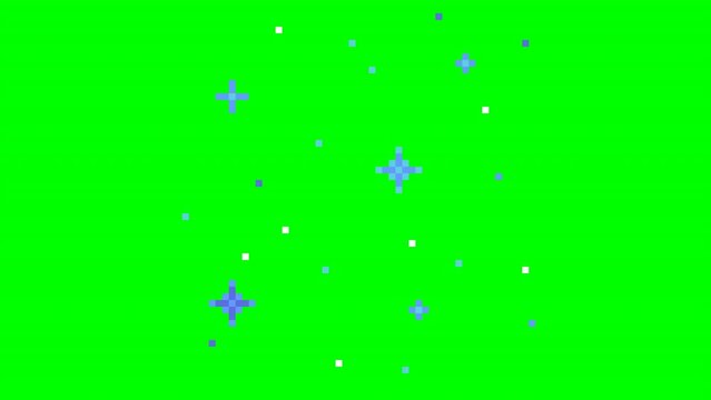 Stars shining, pixel art animation