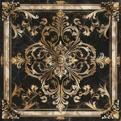 Lavish antique baroque, barocco ornate marble ceiling frame non linear reformation design. elaborate ceiling with intricate accents depicting classic elegance and architectural beauty