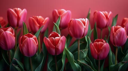 Obraz premium Pink Tulips in Vase