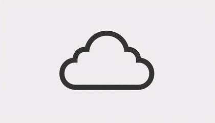 the black vector outline of a simple cloud on a white background