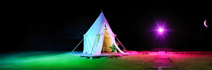 tent architecture design by night