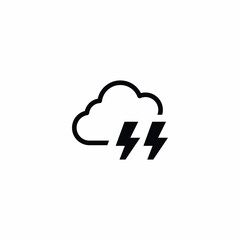 cloud lightning storm weather icon