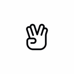 four fingers thumbs hand gesture icon