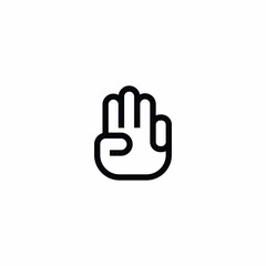 three fingers gesture hand icon