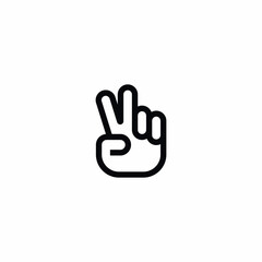 two fingers hand gesture icon