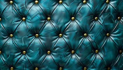 Dark green leather background with diamond pattern and gold buttons