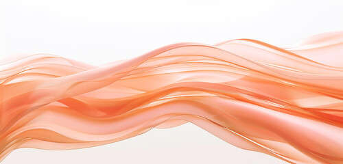 Soft peach abstract waves, neatly isolated on white, high-definition quality.