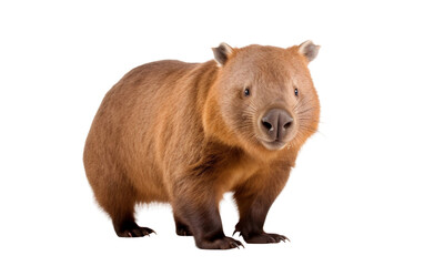 Lonely Wombat Isolated on Transparent Background PNG.