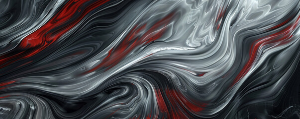 Obraz premium soft swirling patterns of charcoal gray and crimson, ideal for an elegant abstract background
