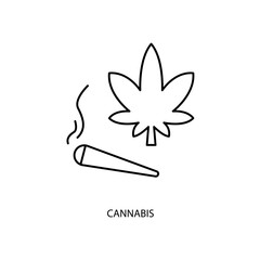cannabis icons set. Set of editable stroke icons.Set of cannabis