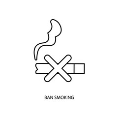ban smoking concept line icon. Simple element illustration.ban smoking concept outline symbol design.