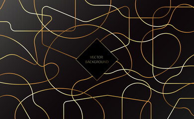 Beautiful background with golden flowing lines unique design