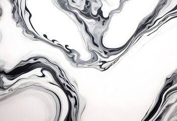 black and white liquid fluid marble create with ai