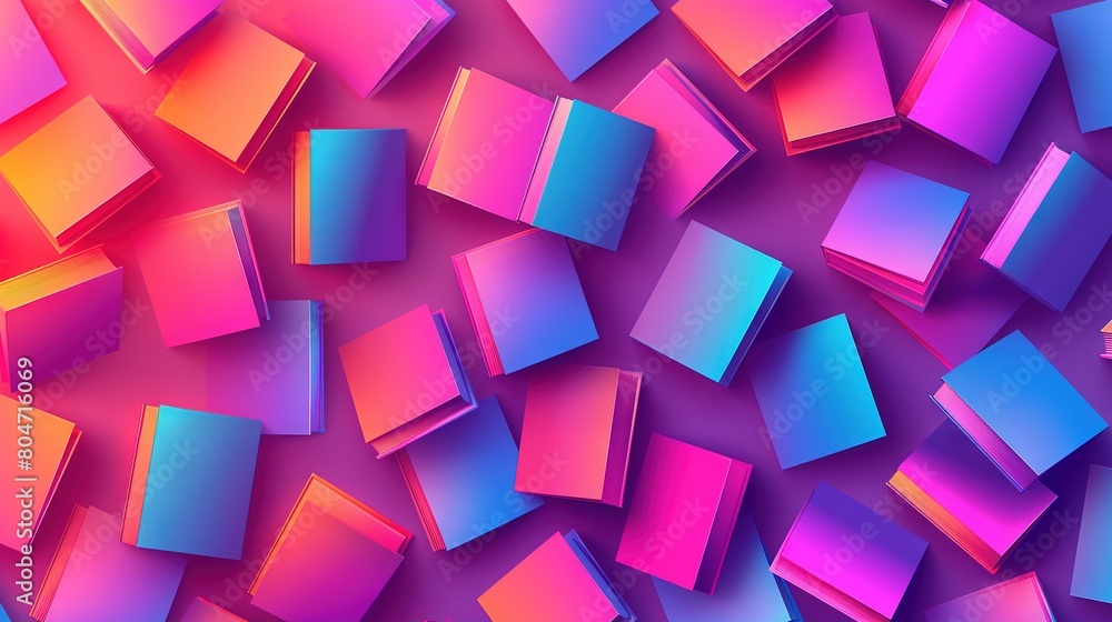 Aufkleber a group of colorful cubes on a pastel backdrop with a soft focus effect
