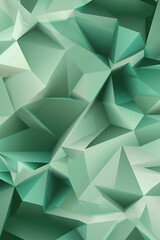 abstract polygonal design of emerald green and mint green, ideal for an elegant abstract background