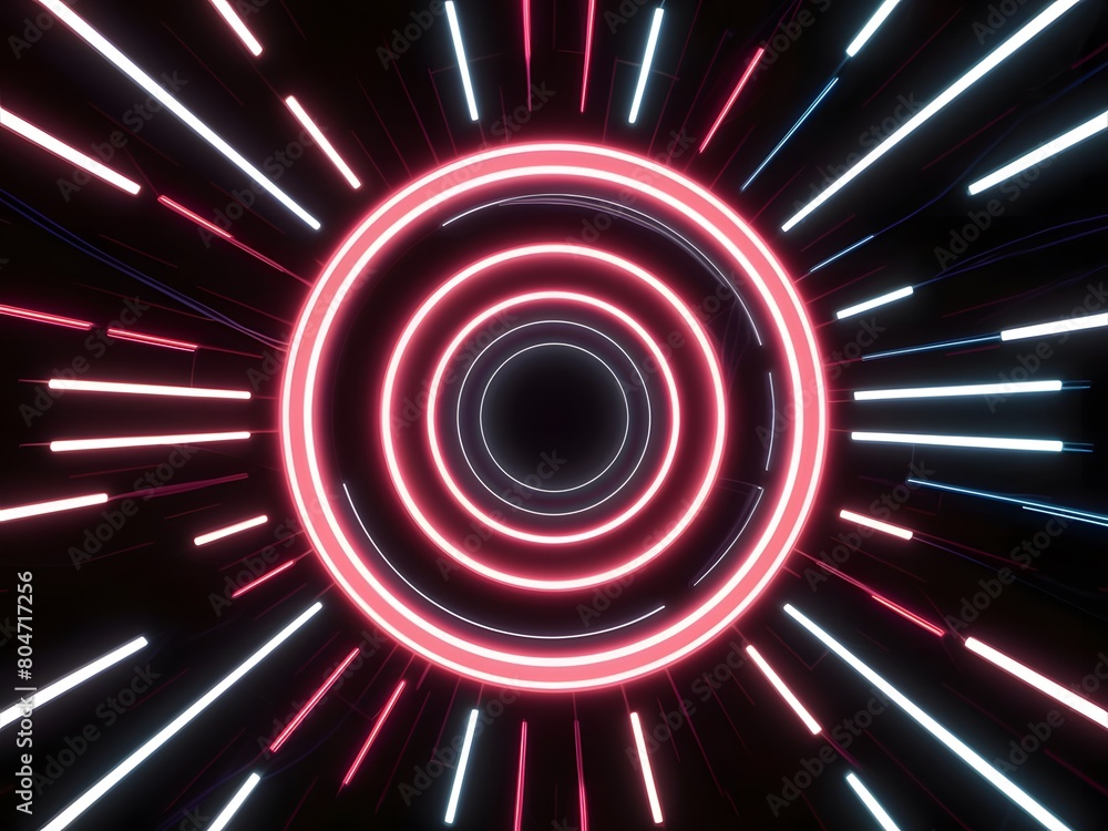 Poster illuminated lines and circles forming a mesmerizing background