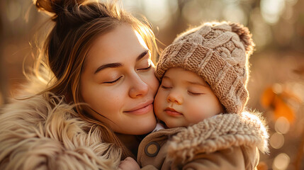 Obraz premium Tender embrace on mother's day