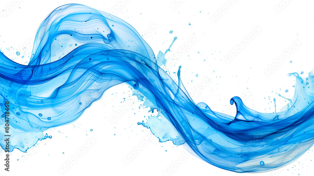 Wall mural abstract blue liquid wave background. vibrant and dynamic abstract illustration of a flowing blue li